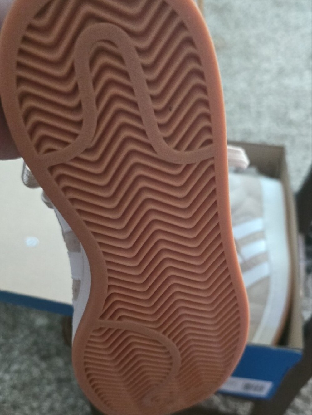 adidas Campus Suede Sneakers in Beige with White Stripes - Picture 4 of 8